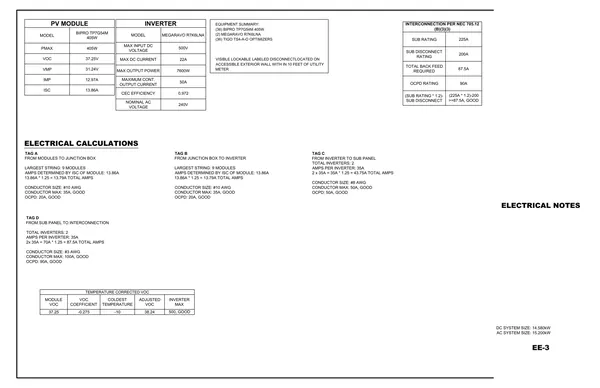 Sample 4 EE-3 · Electrical Calcs